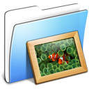 Aqua Smooth Folder Pictures Icon 128x128 png